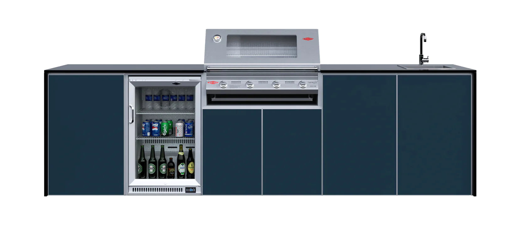 FrescoPro Boronia Outdoor Kitchen With 7000P 4 Burner BBQ - Dekton Top / ACP Doors - Nuovo Luxury