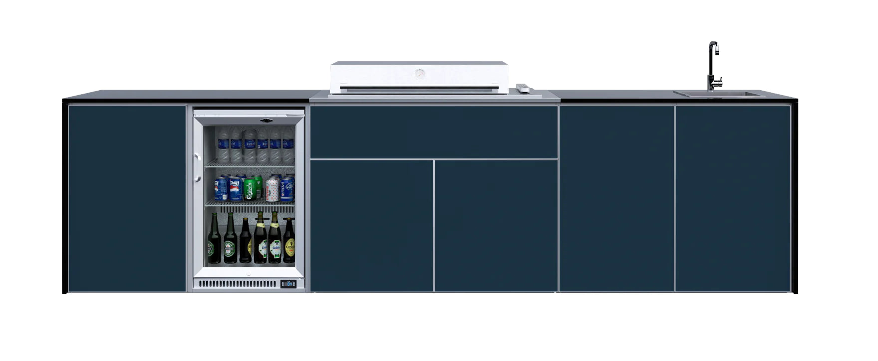FrescoPro Boronia Outdoor Kitchen With Pro Line 6 Burner BBQ - Granite Top / ACP Doors - Nuovo Luxury
