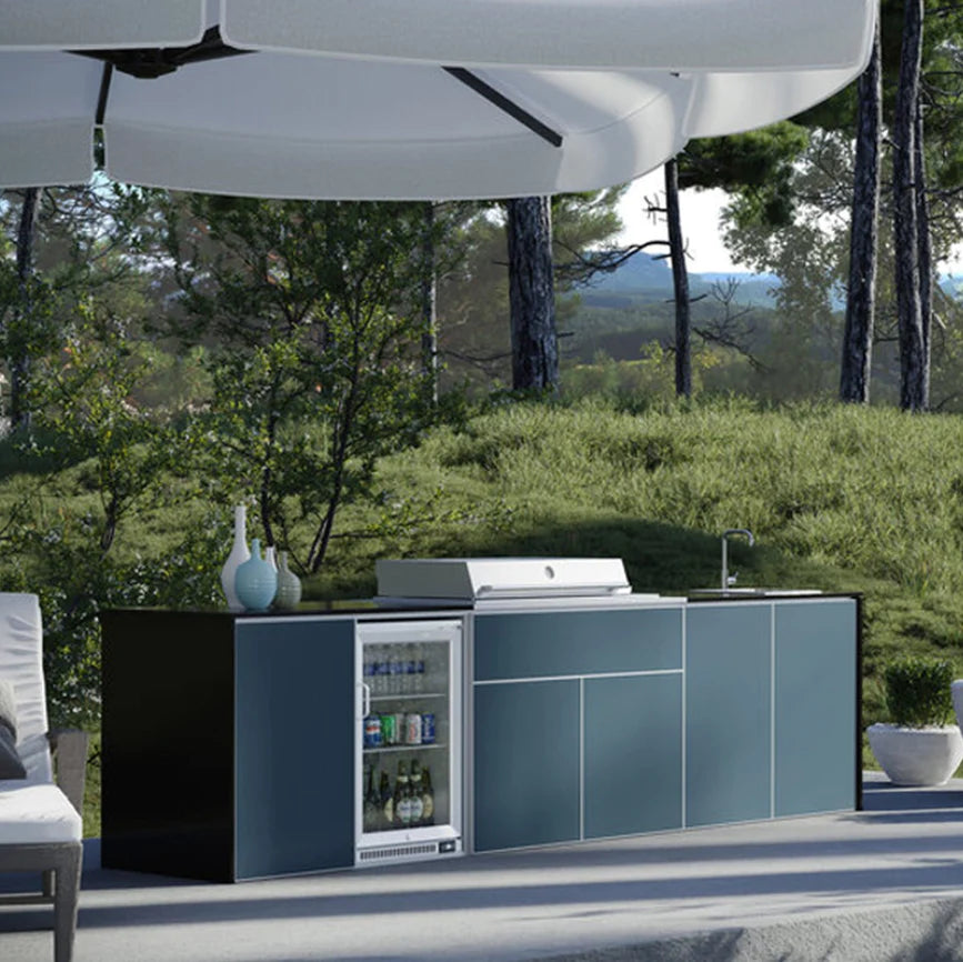 FrescoPro Boronia Outdoor Kitchen With Pro Line 6 Burner BBQ - Granite Top / ACP Doors - Nuovo Luxury
