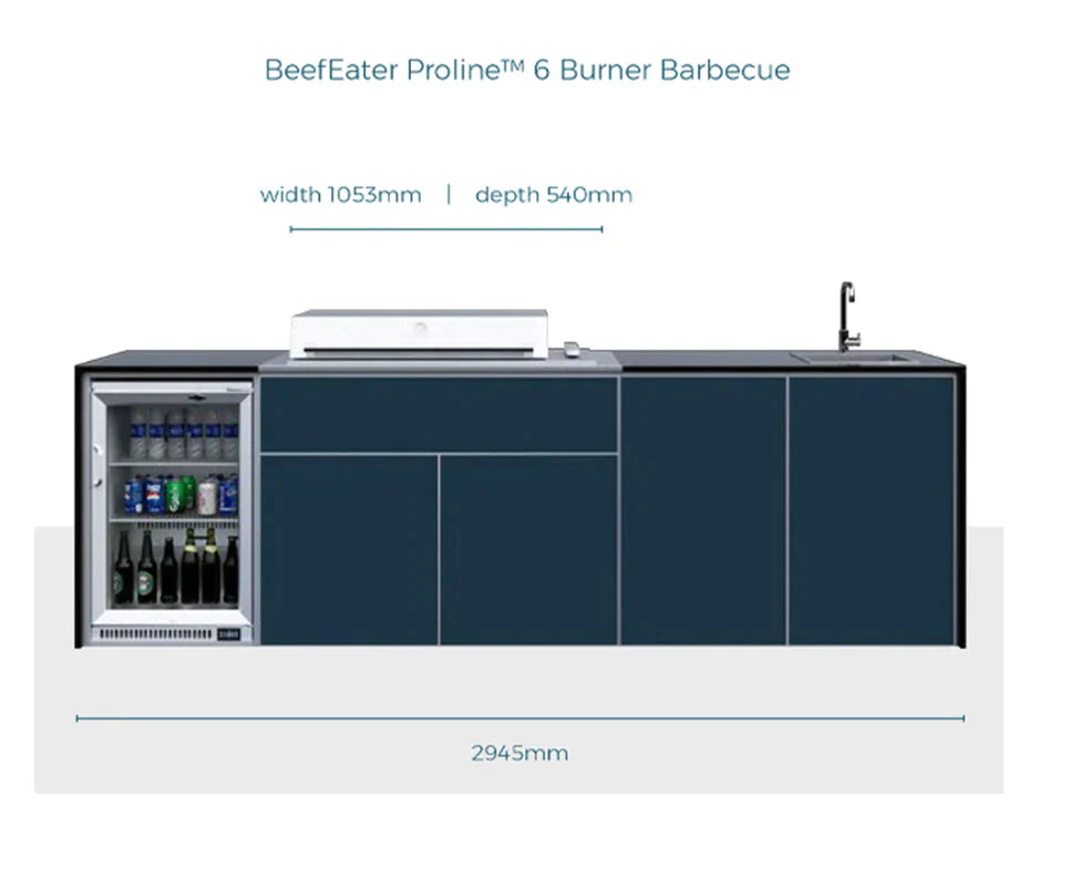 FrescoPro Esperance Outdoor Kitchen With Pro Line 6 Burner BBQ- Dekton / ACP Doors - Nuovo Luxury