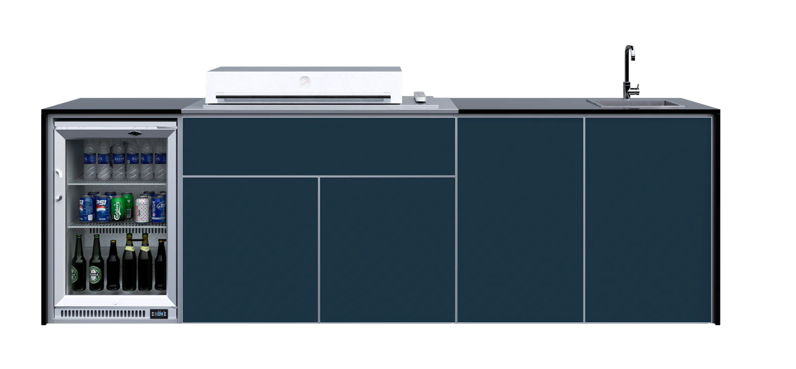 FrescoPro Esperance Outdoor Kitchen With Pro Line 6 Burner BBQ- Dekton / ACP Doors - Nuovo Luxury