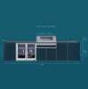 FrescoPro Fremantle Outdoor Kitchen With 7000P 5 Burner BBQ - Dekton Top / ACP Doors - Nuovo Luxury