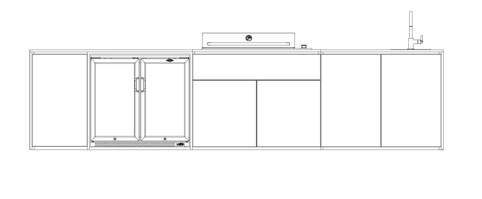 FrescoPro Fremantle Outdoor Kitchen With Pro Line 6 Burner BBQ - Granite Top / ACP Doors - Nuovo Luxury