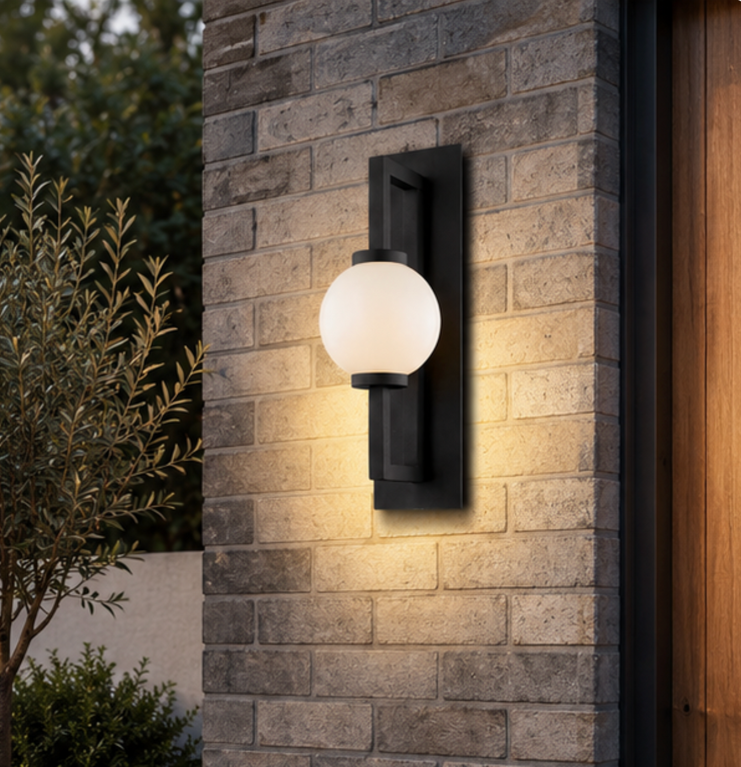 Orb Outdoor Wall Light – Warm White Aluminium Garden Wall Lamp