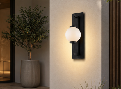 Orb Outdoor Wall Light – Warm White Aluminium Garden Wall Lamp