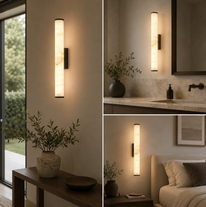 Linea Linear Wall Light – Copper & Natural Stone