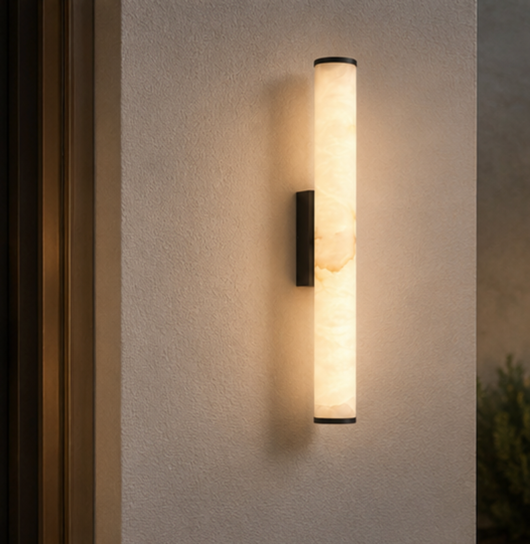 Linea Linear Wall Light – Copper & Natural Stone
