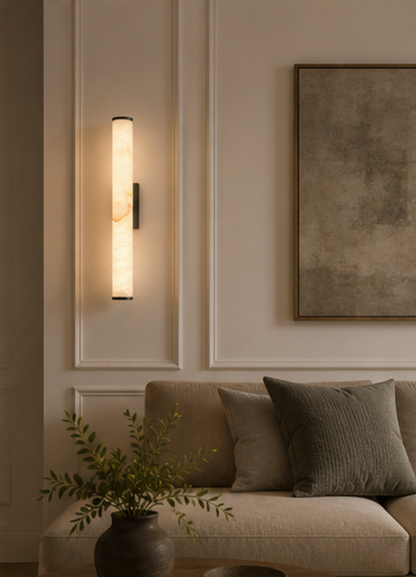 Linea Linear Wall Light – Copper & Natural Stone
