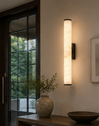 Linea Linear Wall Light – Copper & Natural Stone