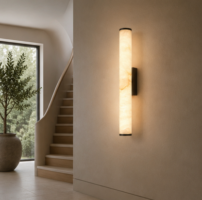 Linea Linear Wall Light – Copper & Natural Stone