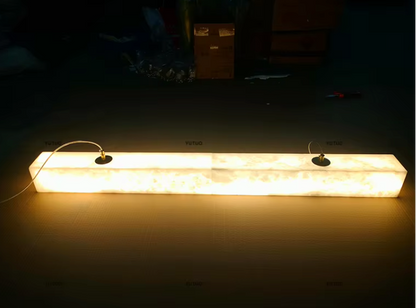 Meridian Linear Pendant Light – Alabaster-Effect Stone
