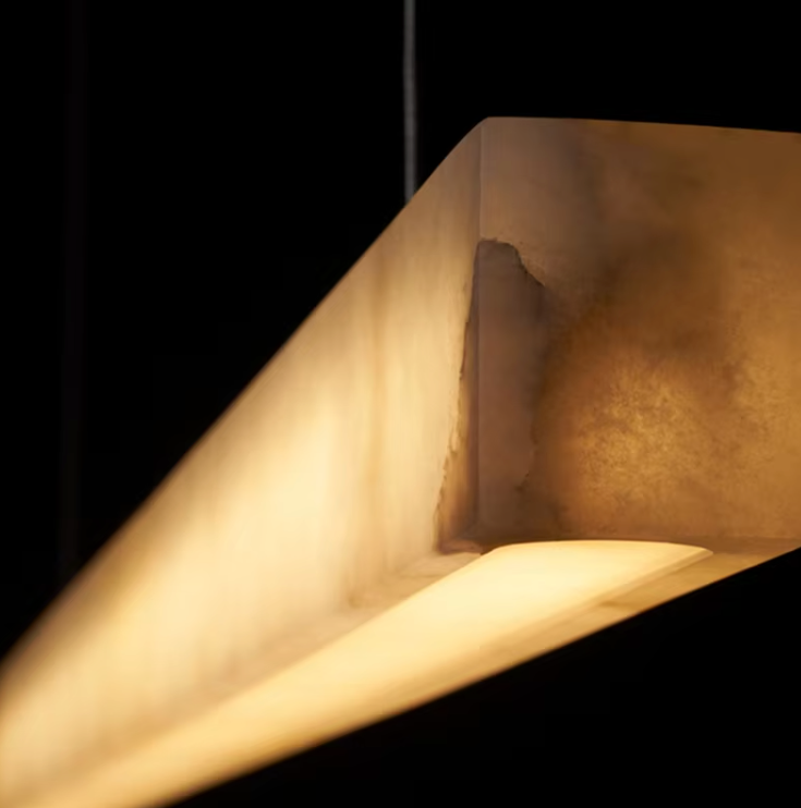 Meridian Linear Pendant Light – Alabaster-Effect Stone