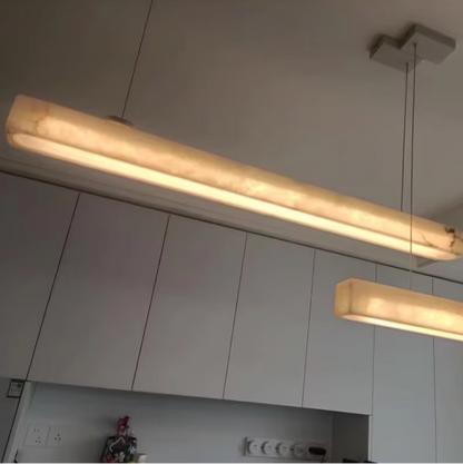 Meridian Linear Pendant Light – Alabaster-Effect Stone