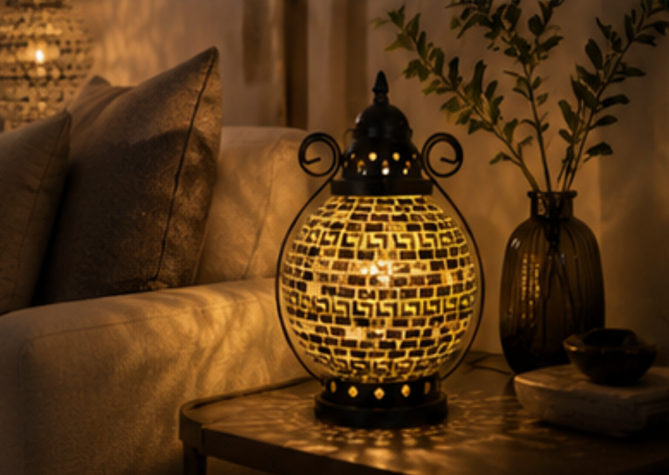 Tangier Petite Coloured Glass Table Lamp