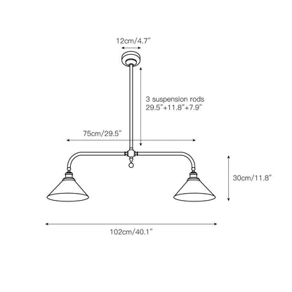Hartwell pendant light detail showing solid brass body