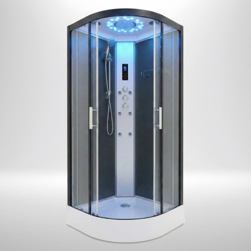 Platinum Shower Cabin 900x900mm - Black Frame / Clear Glass