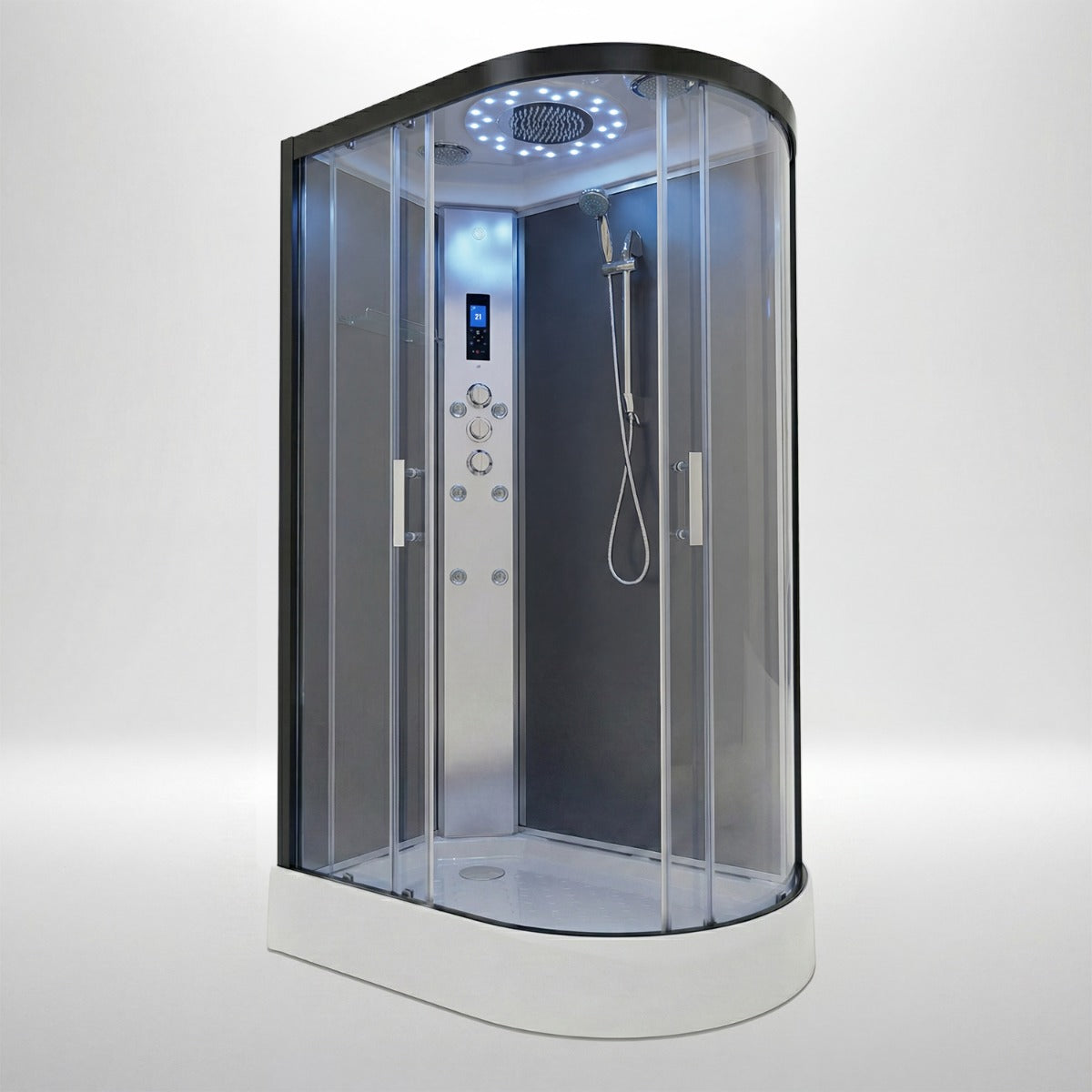 Platinum shower cabin 1200x800mm black frame with anthracite matte back wall