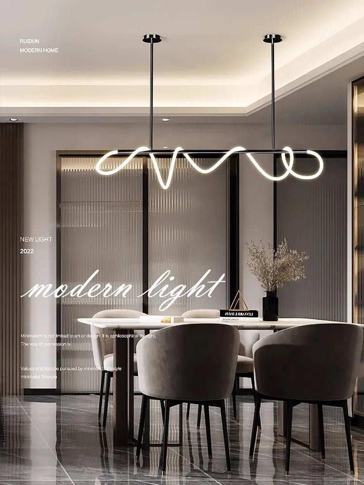Aurelia Wave LED Linear Pendant Light – Modern Designer Chandelier - Nuovo Luxury - Lighting