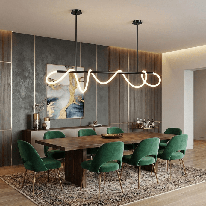 Aurelia Wave LED Linear Pendant Light – Modern Designer Chandelier - Nuovo Luxury - Lighting
