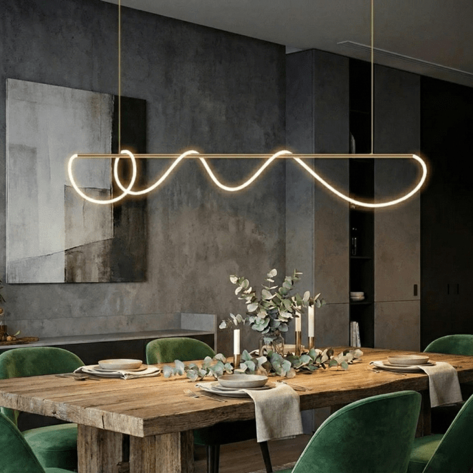 Aurelia Wave LED Linear Pendant Light – Modern Designer Chandelier - Nuovo Luxury - Lighting