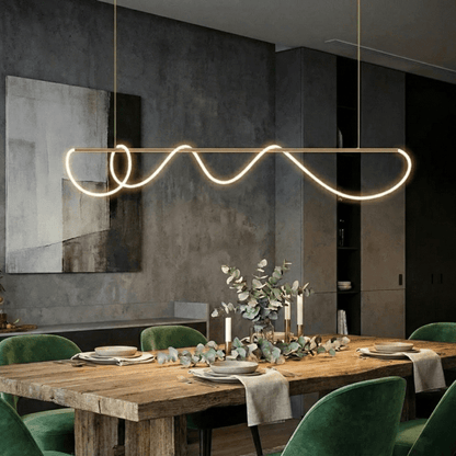 Aurelia Wave LED Linear Pendant Light – Modern Designer Chandelier - Nuovo Luxury - Lighting