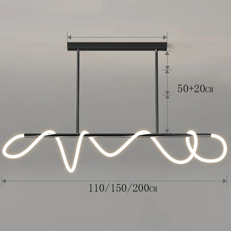 Aurelia Wave LED Linear Pendant Light – Modern Designer Chandelier - Nuovo Luxury - Lighting