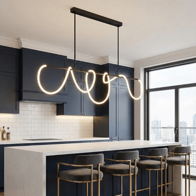Aurelia Wave LED Linear Pendant Light – Modern Designer Chandelier - Nuovo Luxury - Lighting