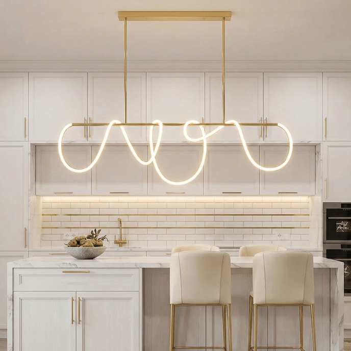 Aurelia Wave LED Linear Pendant Light – Modern Designer Chandelier - Nuovo Luxury - Lighting