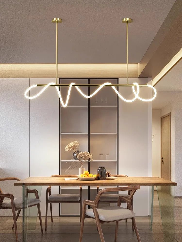 Aurelia Wave LED Linear Pendant Light – Modern Designer Chandelier - Nuovo Luxury - Lighting