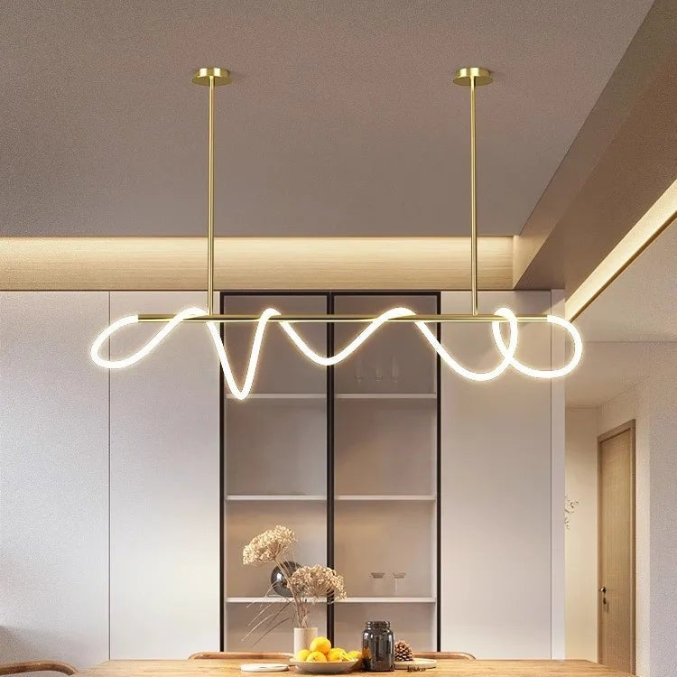 Aurelia Wave LED Linear Pendant Light – Modern Designer Chandelier - Nuovo Luxury - Lighting