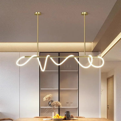 Aurelia Wave LED Linear Pendant Light – Modern Designer Chandelier - Nuovo Luxury - Lighting