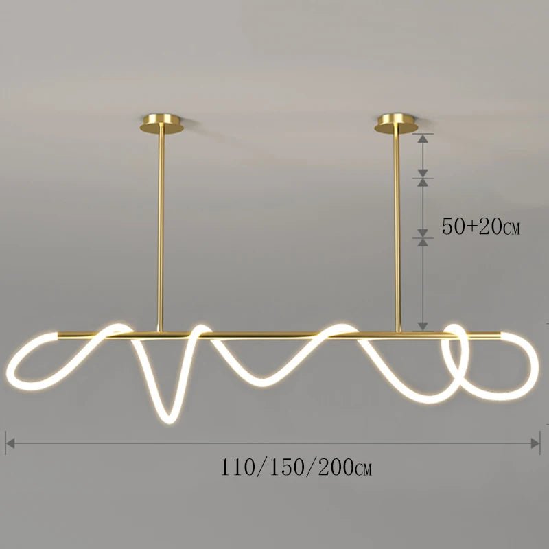 Aurelia Wave LED Linear Pendant Light – Modern Designer Chandelier - Nuovo Luxury - Lighting
