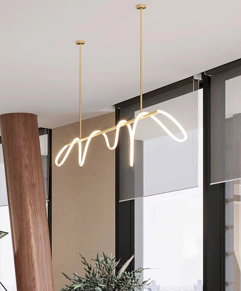 Aurelia Wave LED Linear Pendant Light – Modern Designer Chandelier - Nuovo Luxury - Lighting