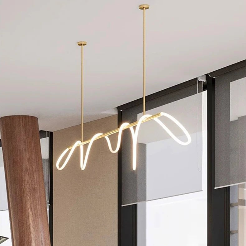 Aurelia Wave LED Linear Pendant Light – Modern Designer Chandelier - Nuovo Luxury - Lighting