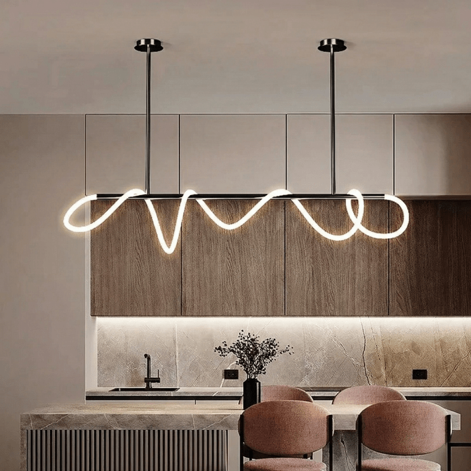 Aurelia Wave LED Linear Pendant Light – Modern Designer Chandelier - Nuovo Luxury - Lighting