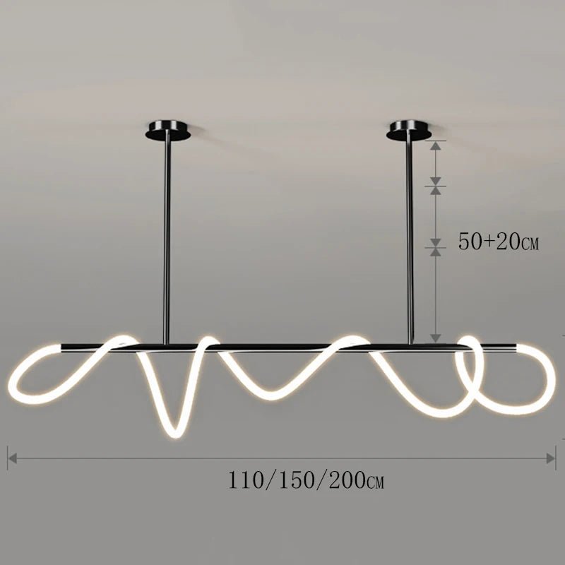 Aurelia Wave LED Linear Pendant Light – Modern Designer Chandelier - Nuovo Luxury - Lighting