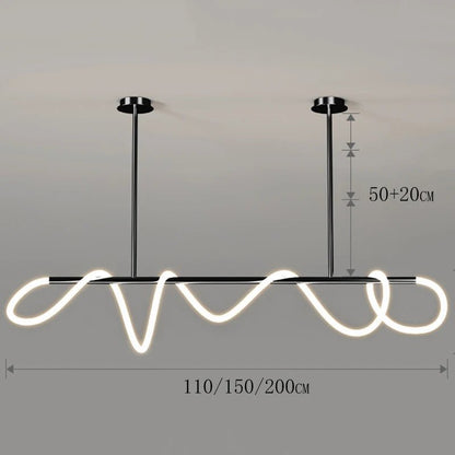 Aurelia Wave LED Linear Pendant Light – Modern Designer Chandelier - Nuovo Luxury - Lighting