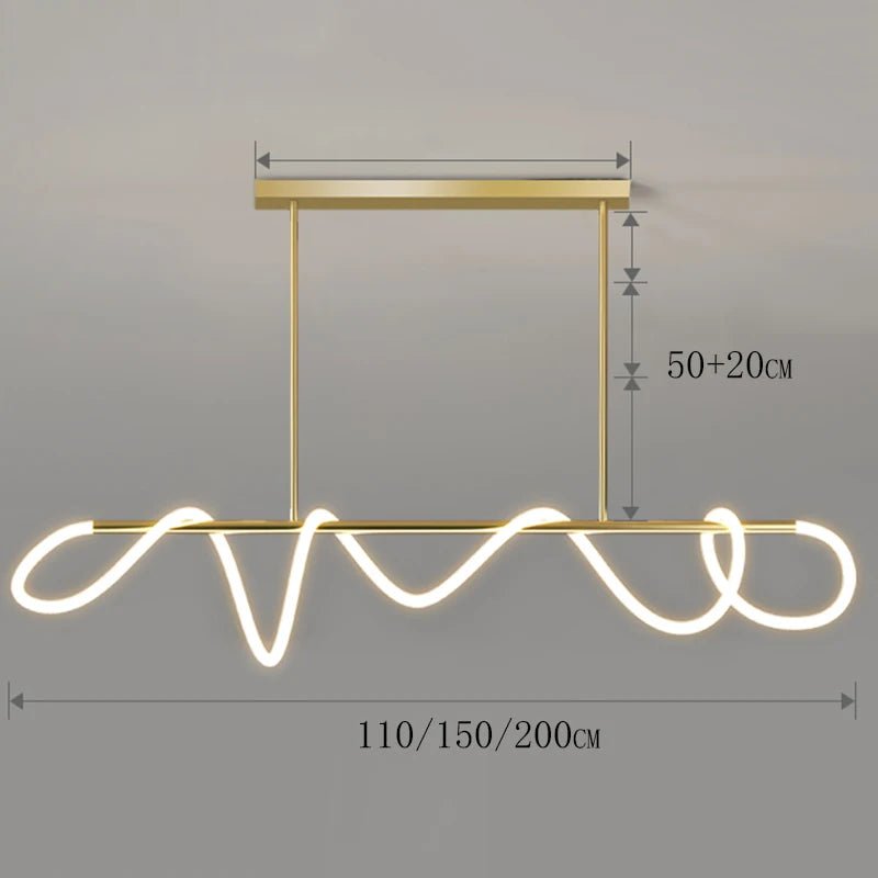 Aurelia Wave LED Linear Pendant Light – Modern Designer Chandelier - Nuovo Luxury - Lighting