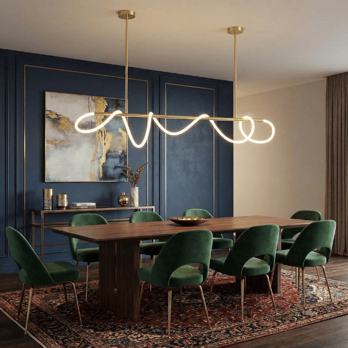 Aurelia Wave LED Linear Pendant Light – Modern Designer Chandelier - Nuovo Luxury - Lighting