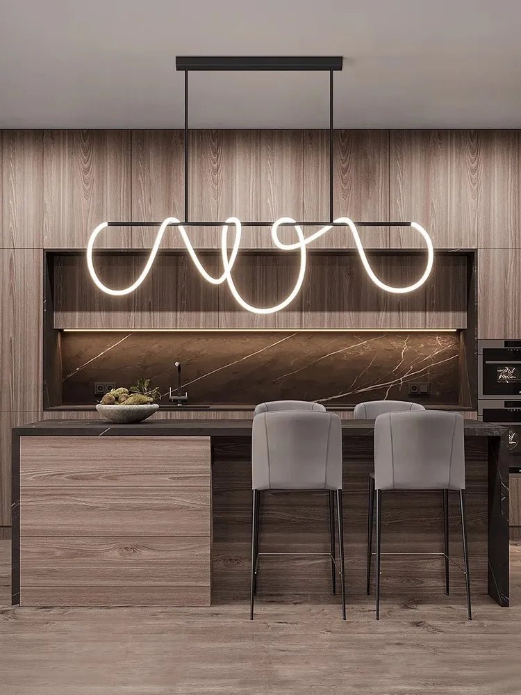 Aurelia Wave LED Linear Pendant Light – Modern Designer Chandelier - Nuovo Luxury - Lighting