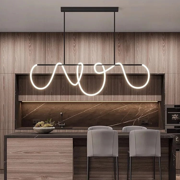 Aurelia Wave LED Linear Pendant Light – Modern Designer Chandelier - Nuovo Luxury - Lighting