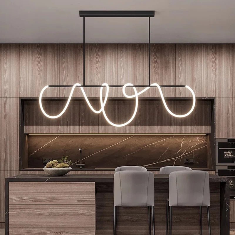 Aurelia Wave LED Linear Pendant Light – Modern Designer Chandelier - Nuovo Luxury - Lighting