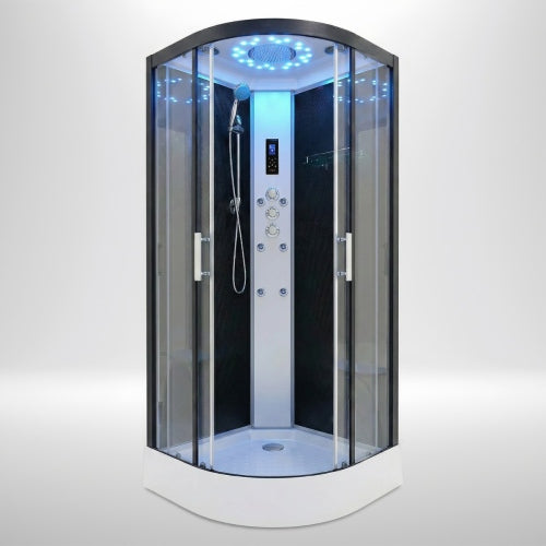 Platinum Shower Cabin 900x900mm - Black Frame / Clear Glass