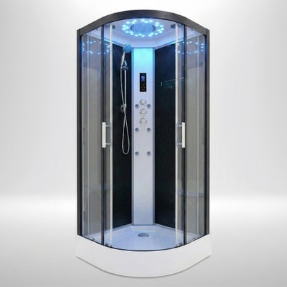 Platinum Shower Cabin 900x900mm - Black Frame / Clear Glass