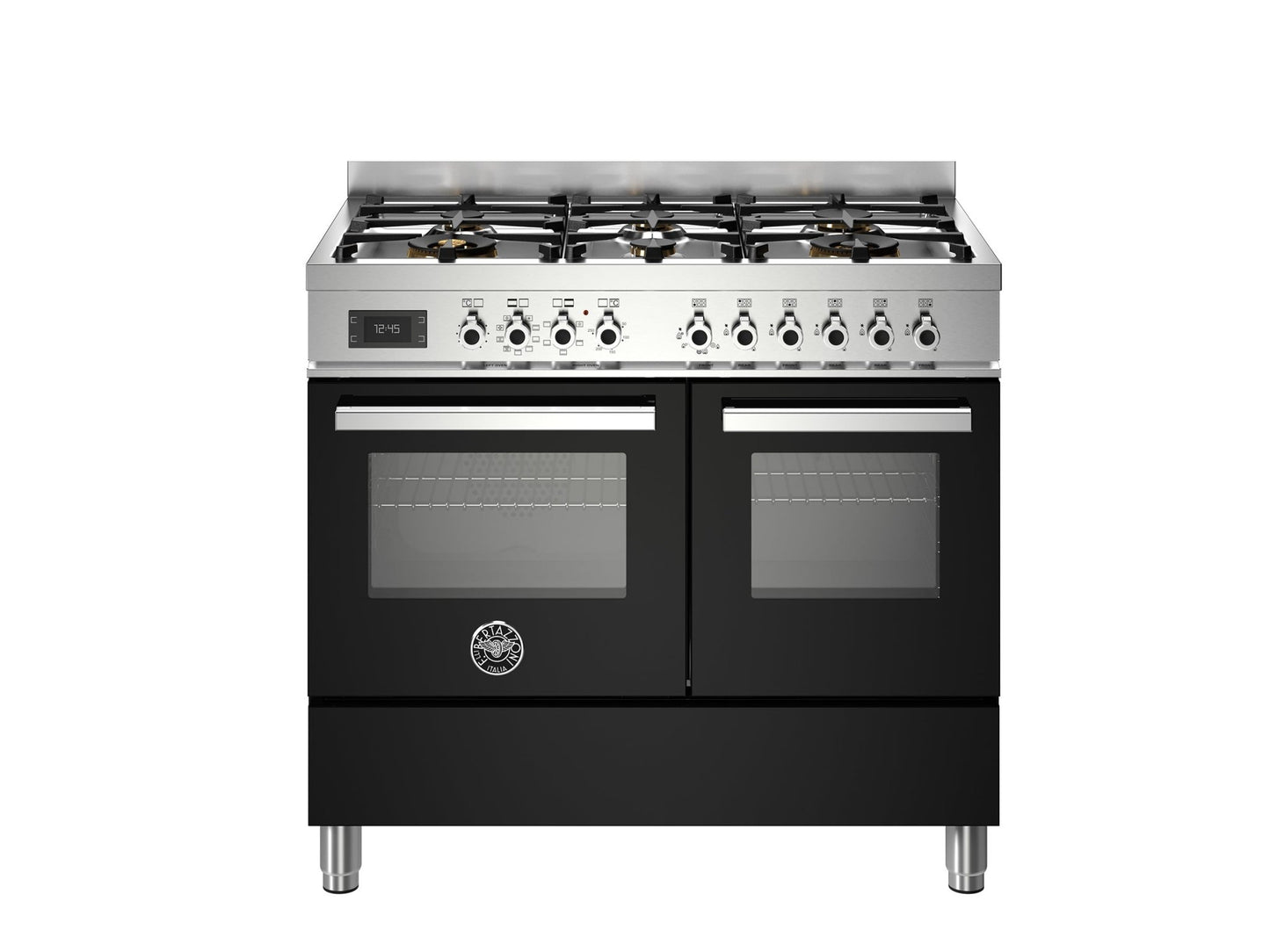 Bertazzoni Professional 100cm Range Cooker Twin Oven Dual Fuel Gloss Black - Nuovo Luxury - Range Cooker