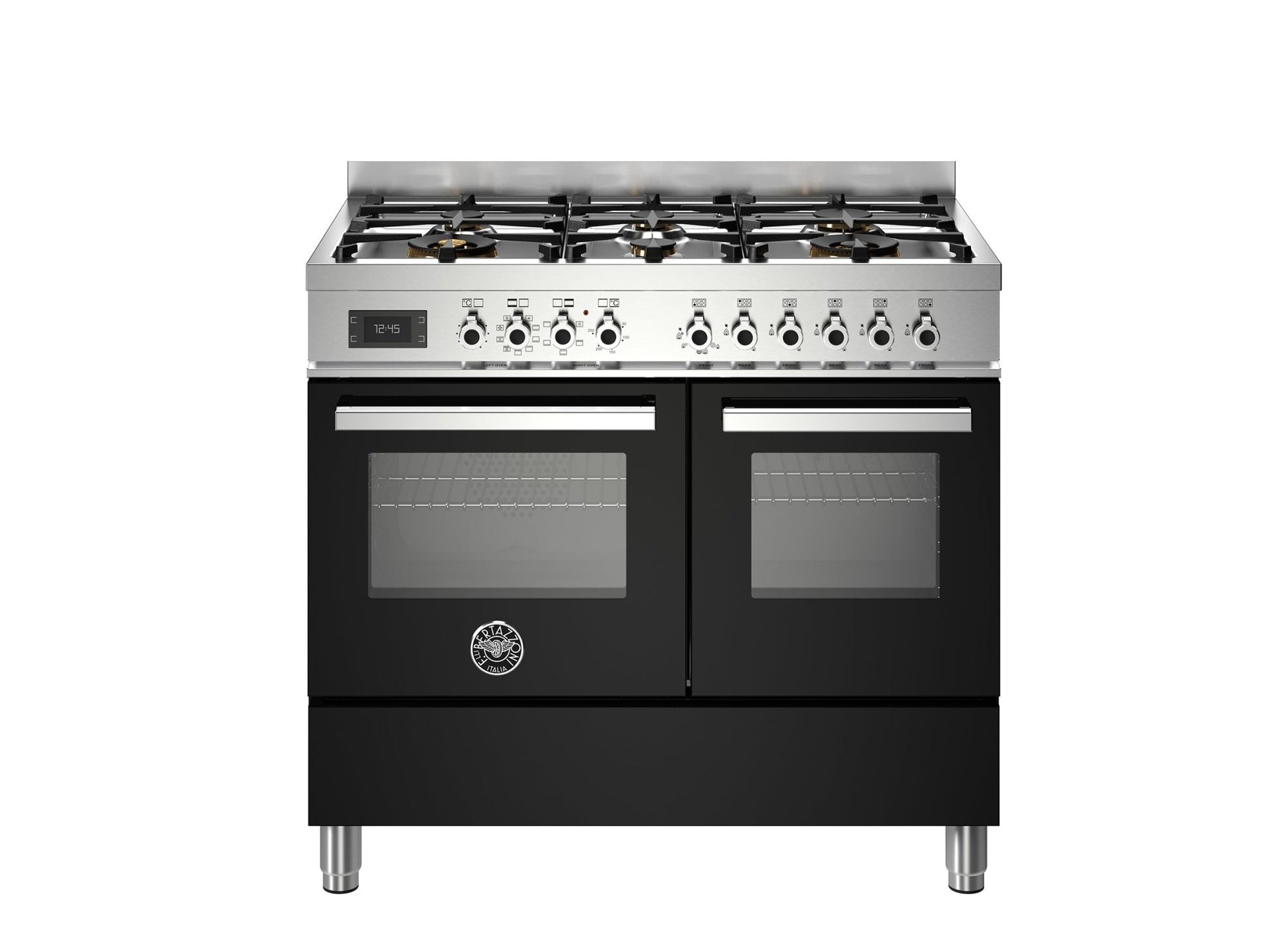 Bertazzoni Professional 100cm Range Cooker Twin Oven Dual Fuel Gloss Black - Nuovo Luxury - Range Cooker
