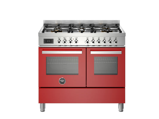 Bertazzoni Professional 100cm Range Cooker Twin Oven Dual Fuel Gloss Red - Nuovo Luxury - Range Cooker