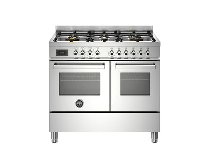 Bertazzoni Professional 100cm Range Cooker Twin Oven Dual Fuel Gloss Stainless Steel - Nuovo Luxury - Range Cooker