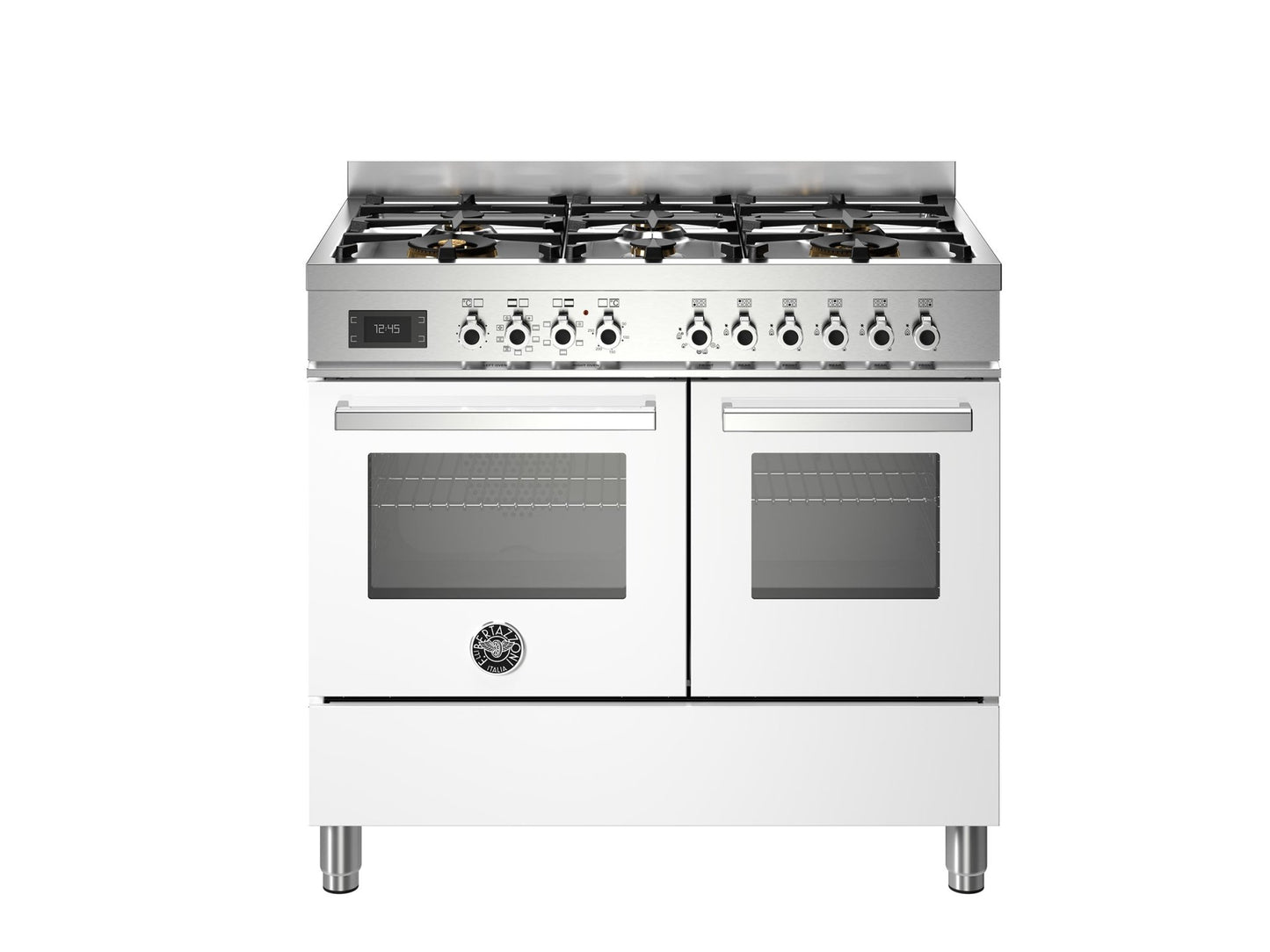 Bertazzoni Professional 100cm Range Cooker Twin Oven Dual Fuel Gloss White - Nuovo Luxury - Range Cooker
