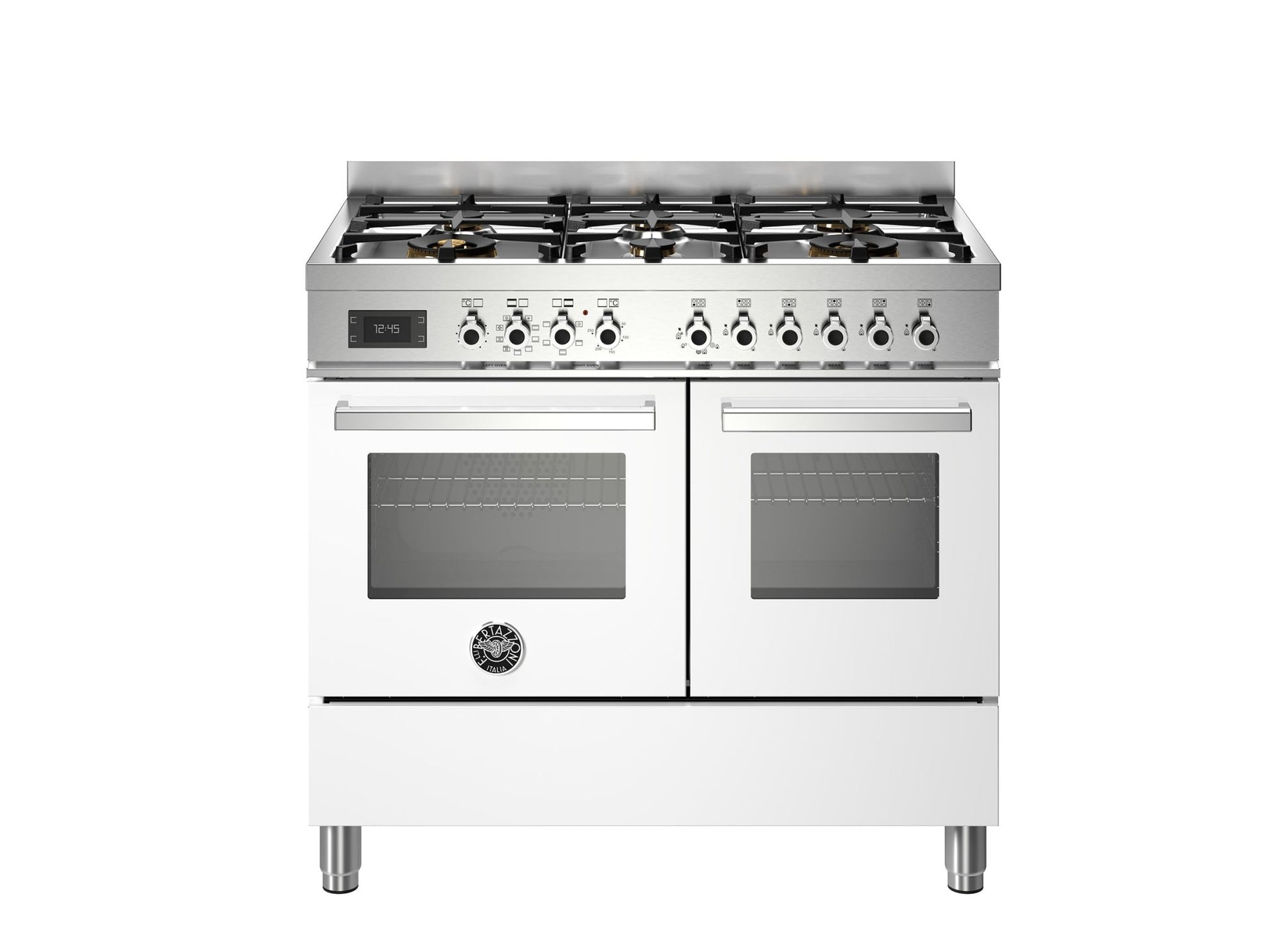 Bertazzoni Professional 100cm Range Cooker Twin Oven Dual Fuel Gloss White - Nuovo Luxury - Range Cooker